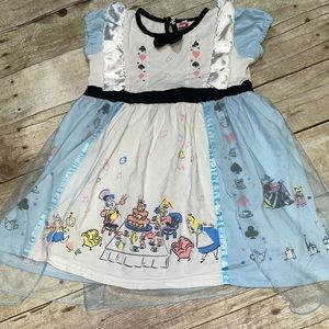 Boutique Girls Disney Alice In Wonderland Themed Dress Sz 3T